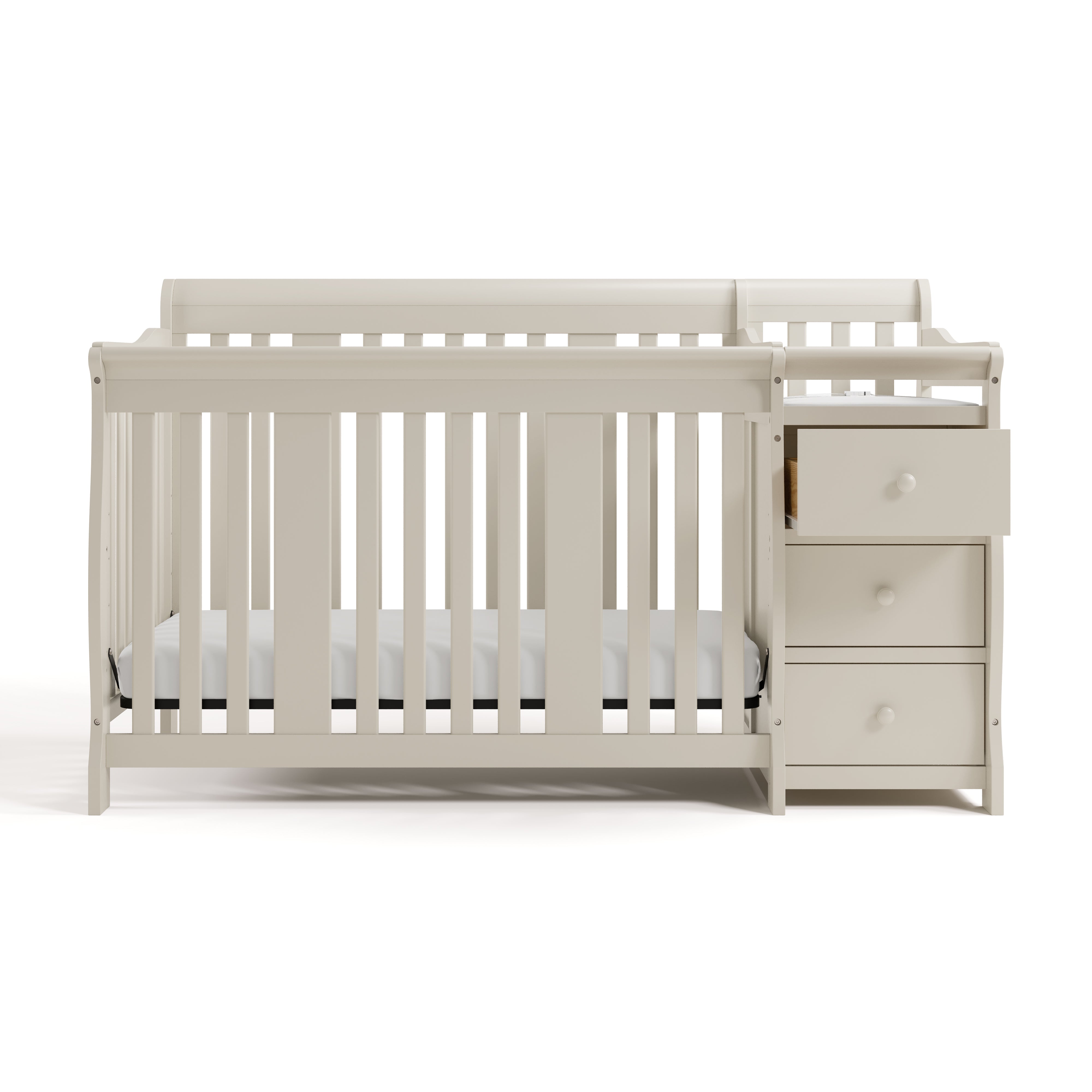Storkcraft Portofino Convertible Crib and Changer in Frosted Oat
