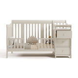 Storkcraft Portofino Convertible Crib and Changer in Frosted Oat toddler bed stage