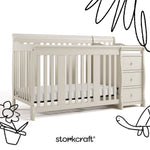 Storkcraft Portofino Convertible Crib and Changer in Frosted Oat