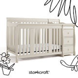 Storkcraft Portofino Convertible Crib and Changer in Frosted Oat