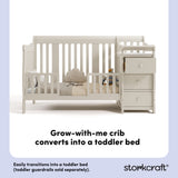 Storkcraft Portofino Convertible Crib and Changer in Frosted Oat callout image