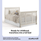Storkcraft Portofino Convertible Crib and Changer in Frosted Oat callout image