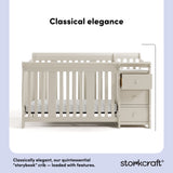 Storkcraft Portofino Convertible Crib and Changer in Frosted Oat callout image