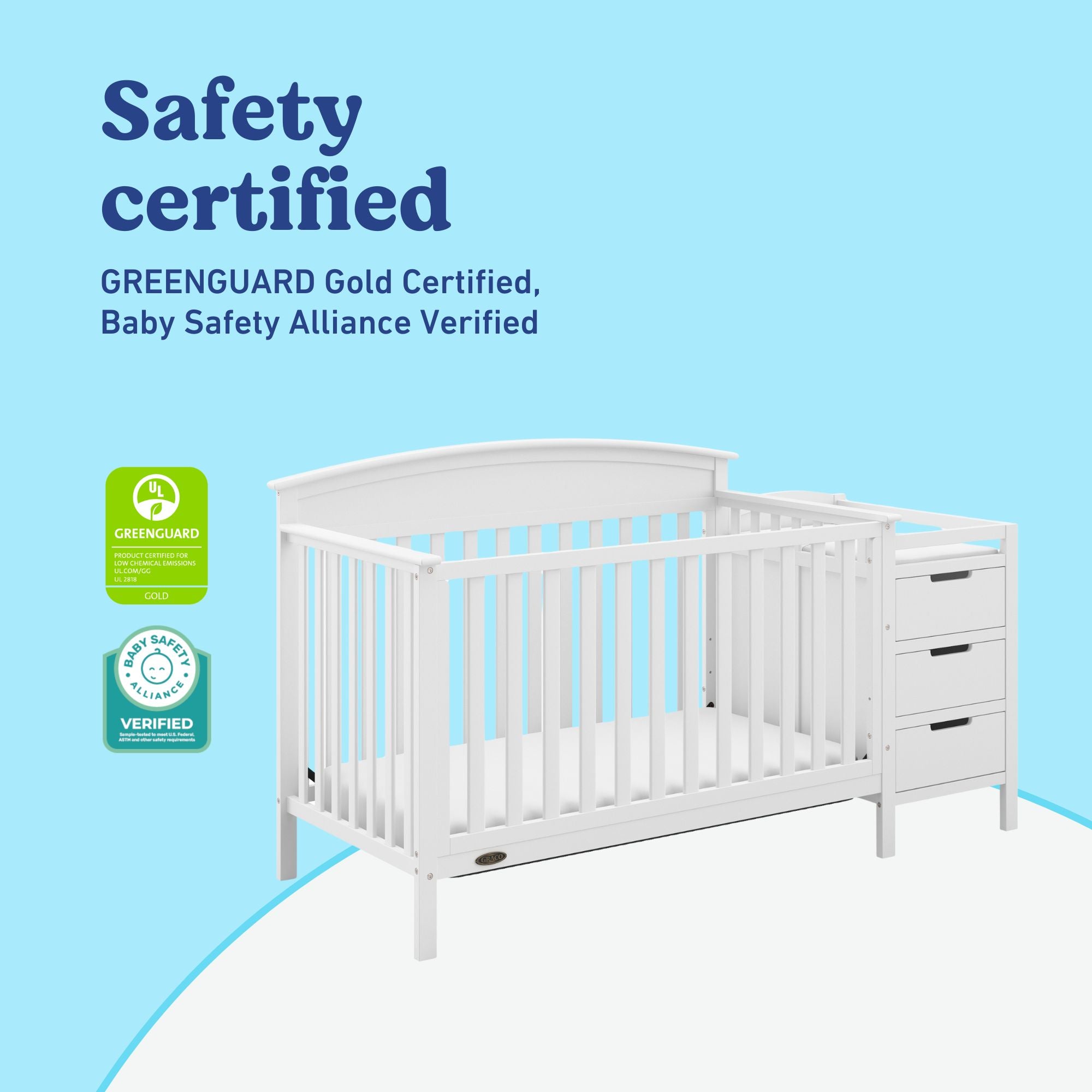 Benton white crib and changer certifications callout