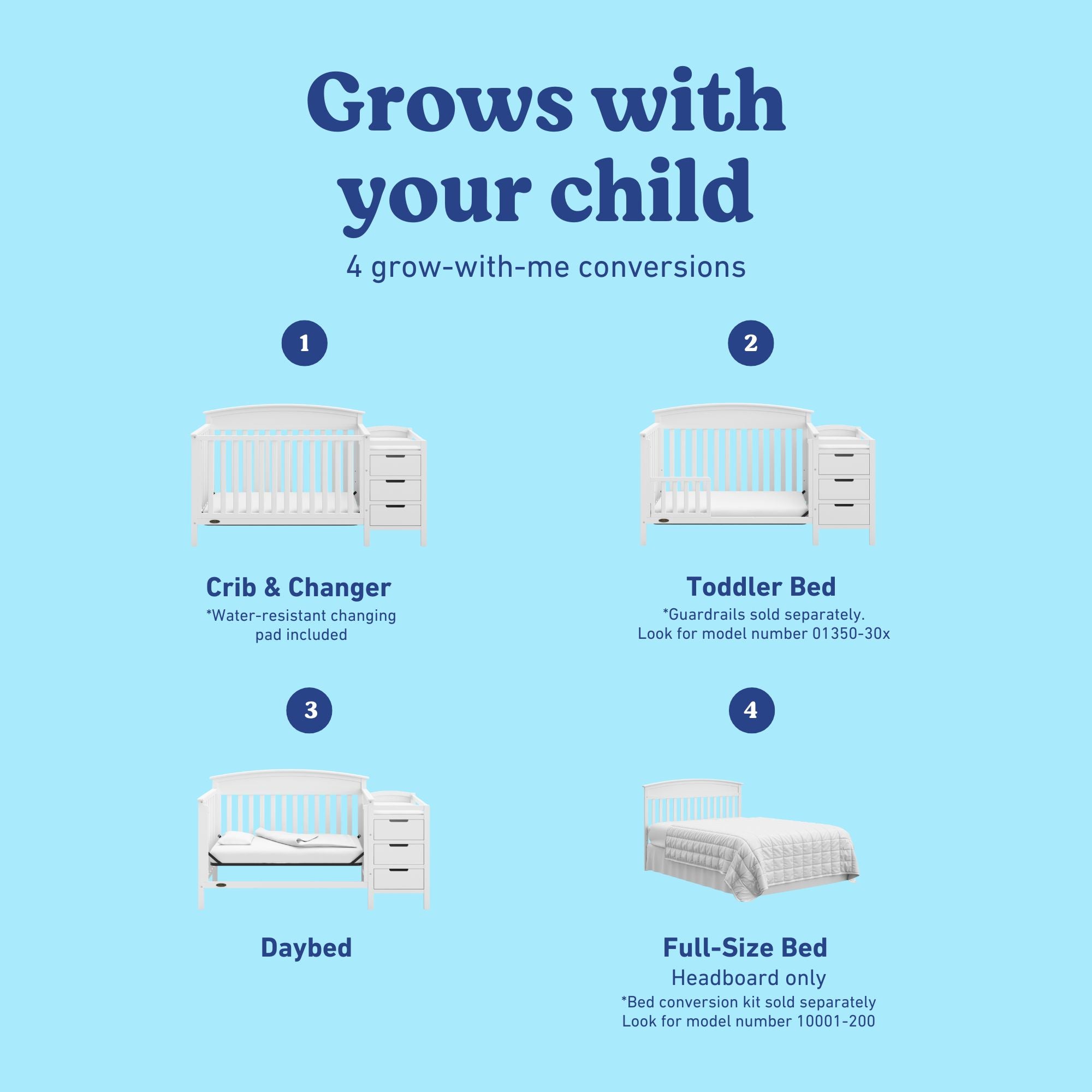 Benton white crib and changer conversions callout