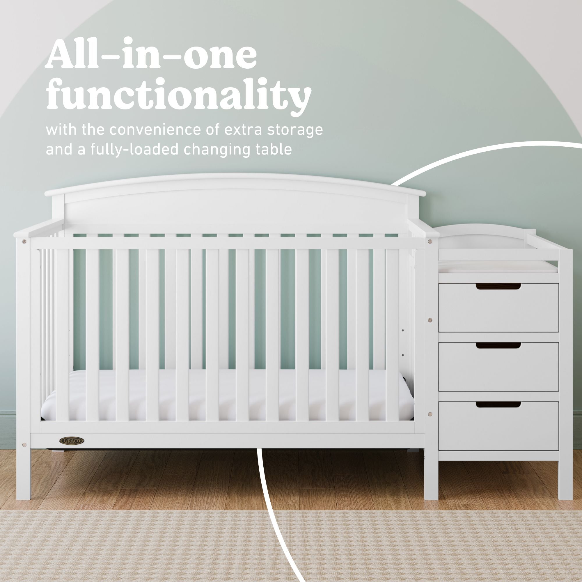 Benton white crib and changer style callout