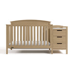 Benton driftwood crib and changer front view