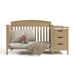 Benton driftwood crib and changer converted to daybed