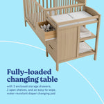 Benton driftwood crib and changer changing table callout