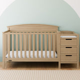 Benton driftwood crib and changer in a nursery