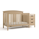 Benton driftwood crib and changer angle view