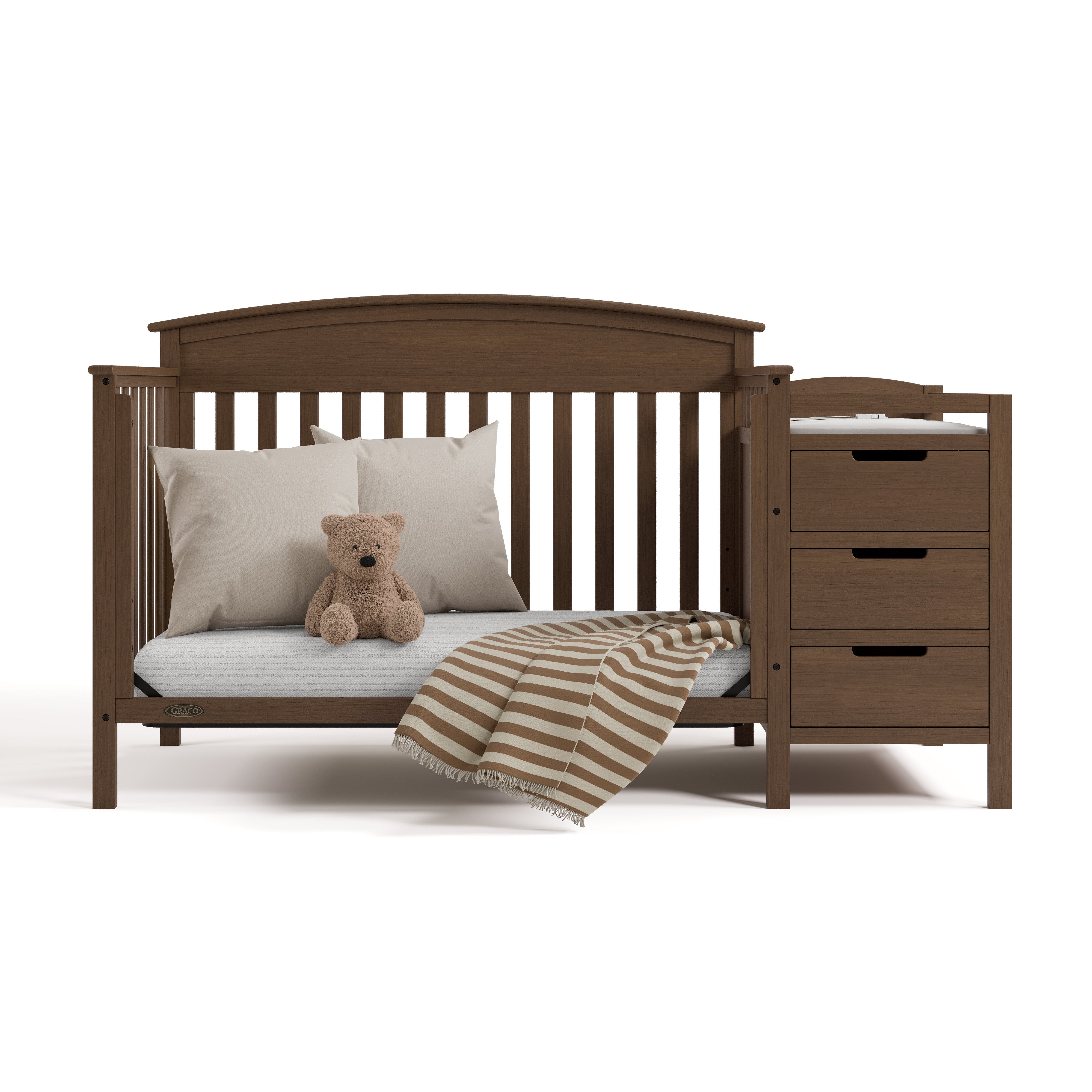 Benton hazelnut crib and changer converted to daybed