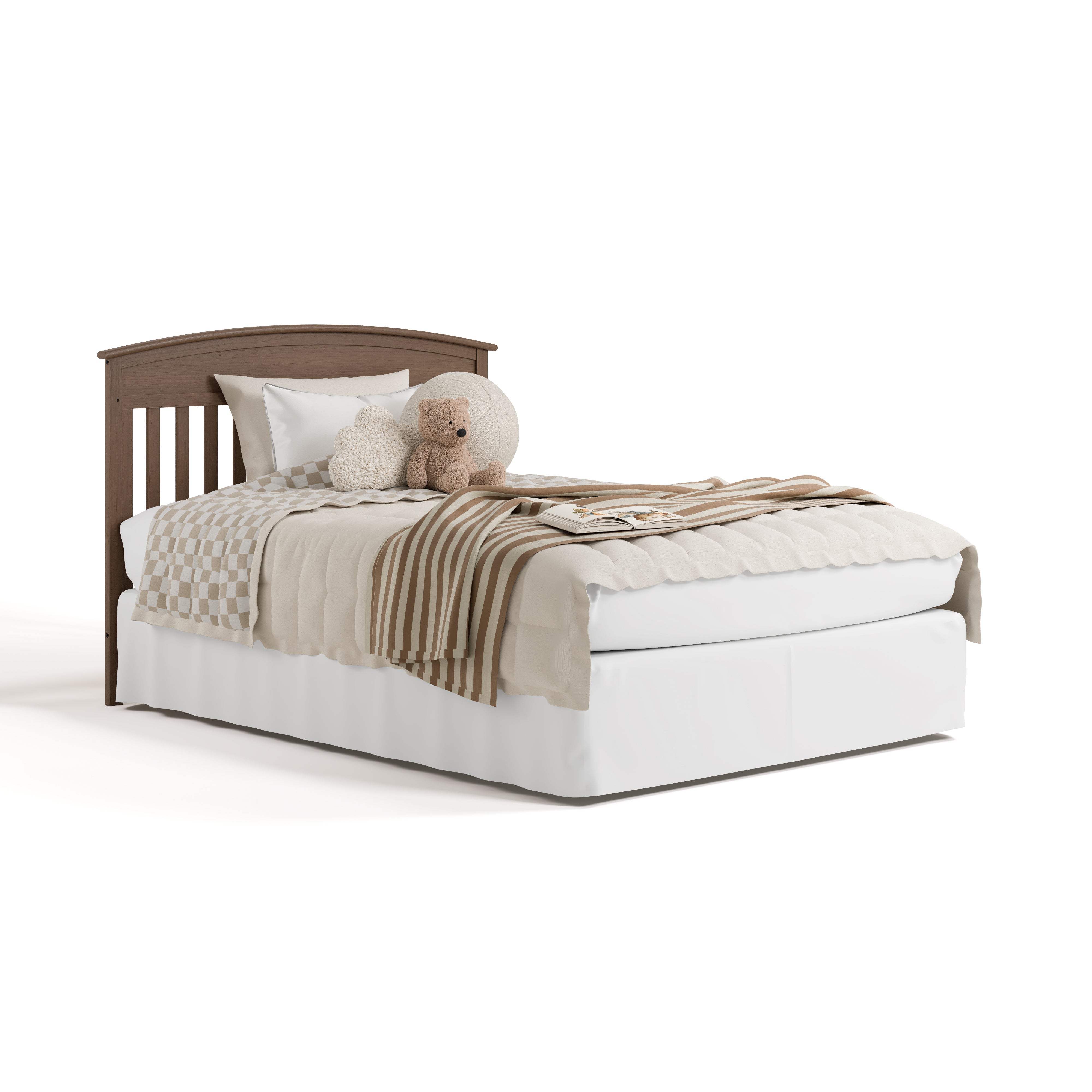 Benton hazelnut crib and changer converted to full-size bed