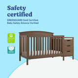 Benton hazelnut crib and changer certifications callout
