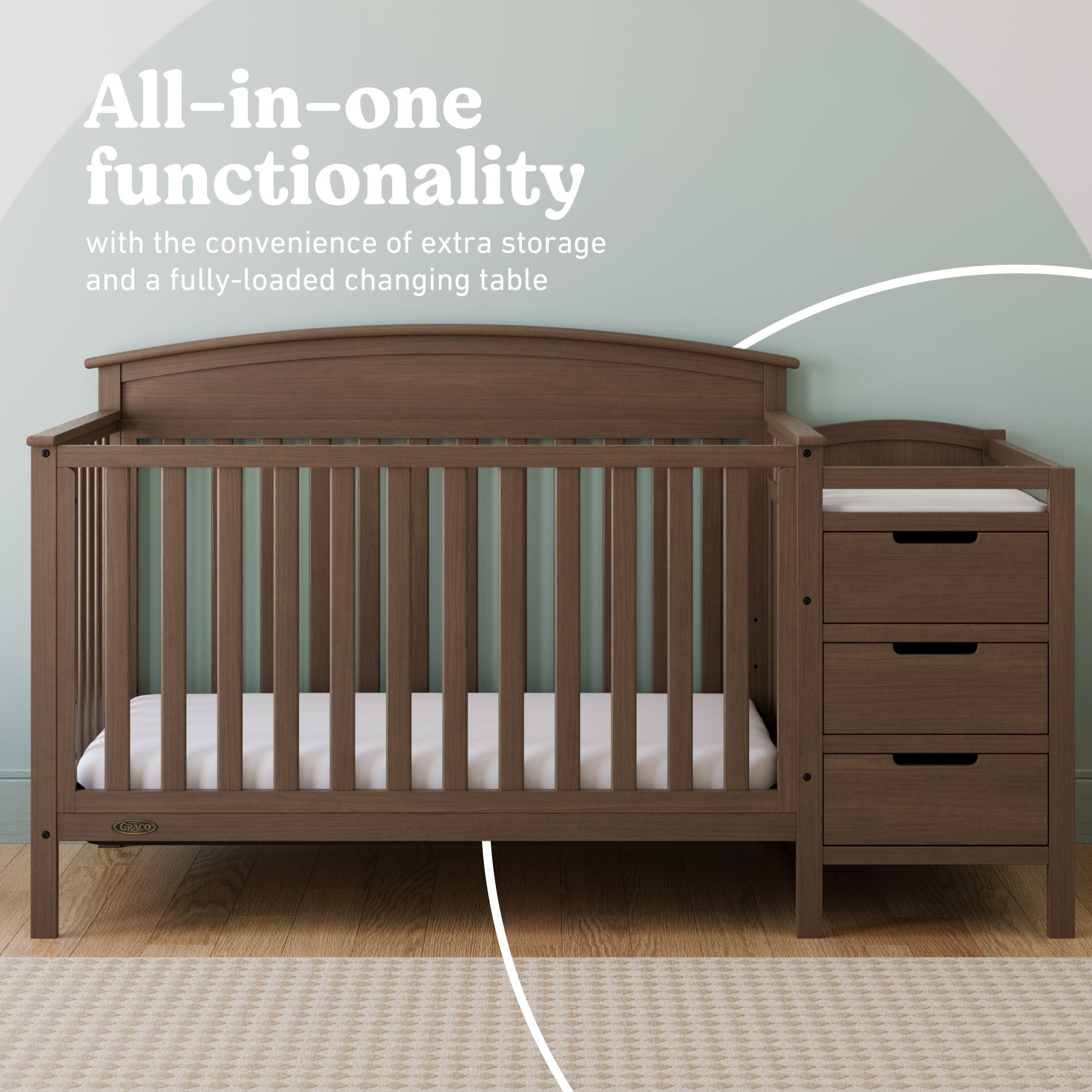 Benton hazelnut crib and changer style callout