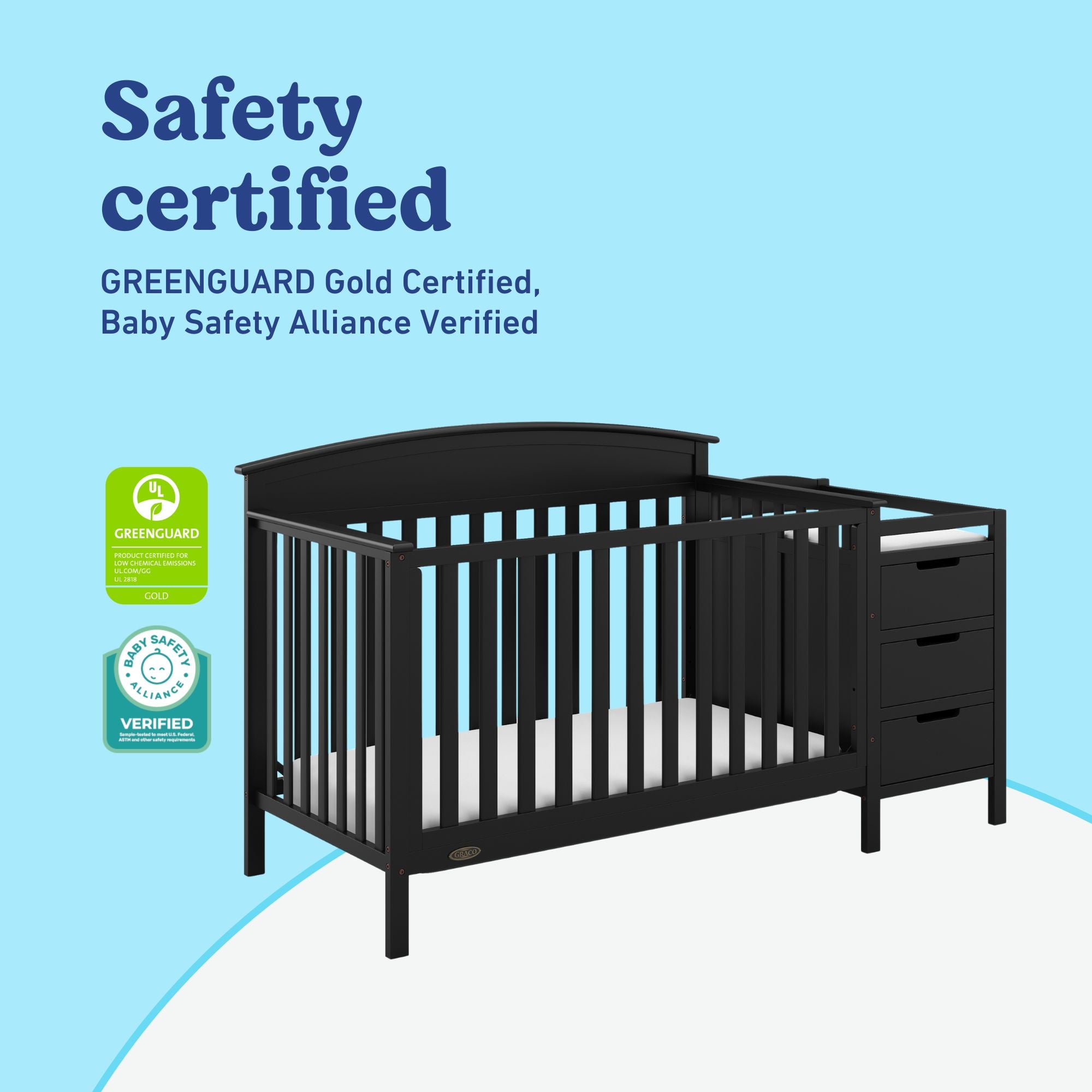 Benton black crib and changer certifications callout