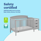 Benton pebble gray crib and changer certifications callout
