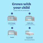 Benton pebble gray crib and changer conversions callout