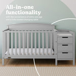 Benton pebble gray crib and changer style callout