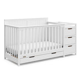 Graco Hadley 5-in-1 Convertible Crib and Changer with Drawer in White angled view