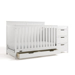 Graco Hadley 5-in-1 Convertible Crib and Changer with Drawer in White angled view
