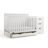 Graco Hadley 5-in-1 Convertible Crib and Changer with Drawer in White angled view
