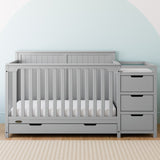 Graco Hadley 5-in-1 Convertible Crib and Changer with Drawer in Pebble Gray lifestyle view