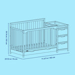 Graco Hadley 5-in-1 Convertible Crib and Changer with Drawer dimension image