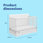 Asheville white crib with dimensions