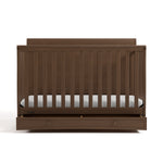 Asheville hazelnut crib with drawer front view