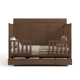 Asheville hazelnut crib with drawer converted to toddler bed