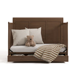 Asheville hazelnut crib with drawer converted to daybed