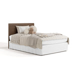 Asheville hazelnut crib with drawer converted to full-size bed