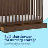 Asheville hazelnut crib full-size drawer callout