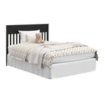 Shiloh black crib and changer with drawers open full-size bed conversion