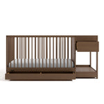 Teddi hazelnut crib and changer front view