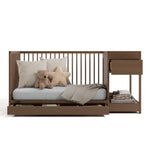 Teddi hazelnut crib and changer converted to daybed
