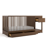 Teddi hazelnut crib and changer angle view