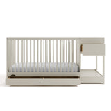 Teddi frosted oat crib and changer front view