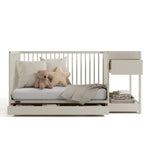Teddi frosted oat crib and changer converted to daybed