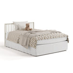 Teddi frosted oat crib and changer converted to full-size bed