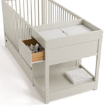 Teddi frosted oat crib and changer top view