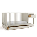 Teddi frosted oat crib and changer angle view