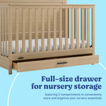 Tristan driftwood crib with drawer storage callout