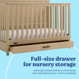Tristan driftwood crib with drawer storage callout