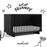 Kyoto black crib with black doodles overlaid on image