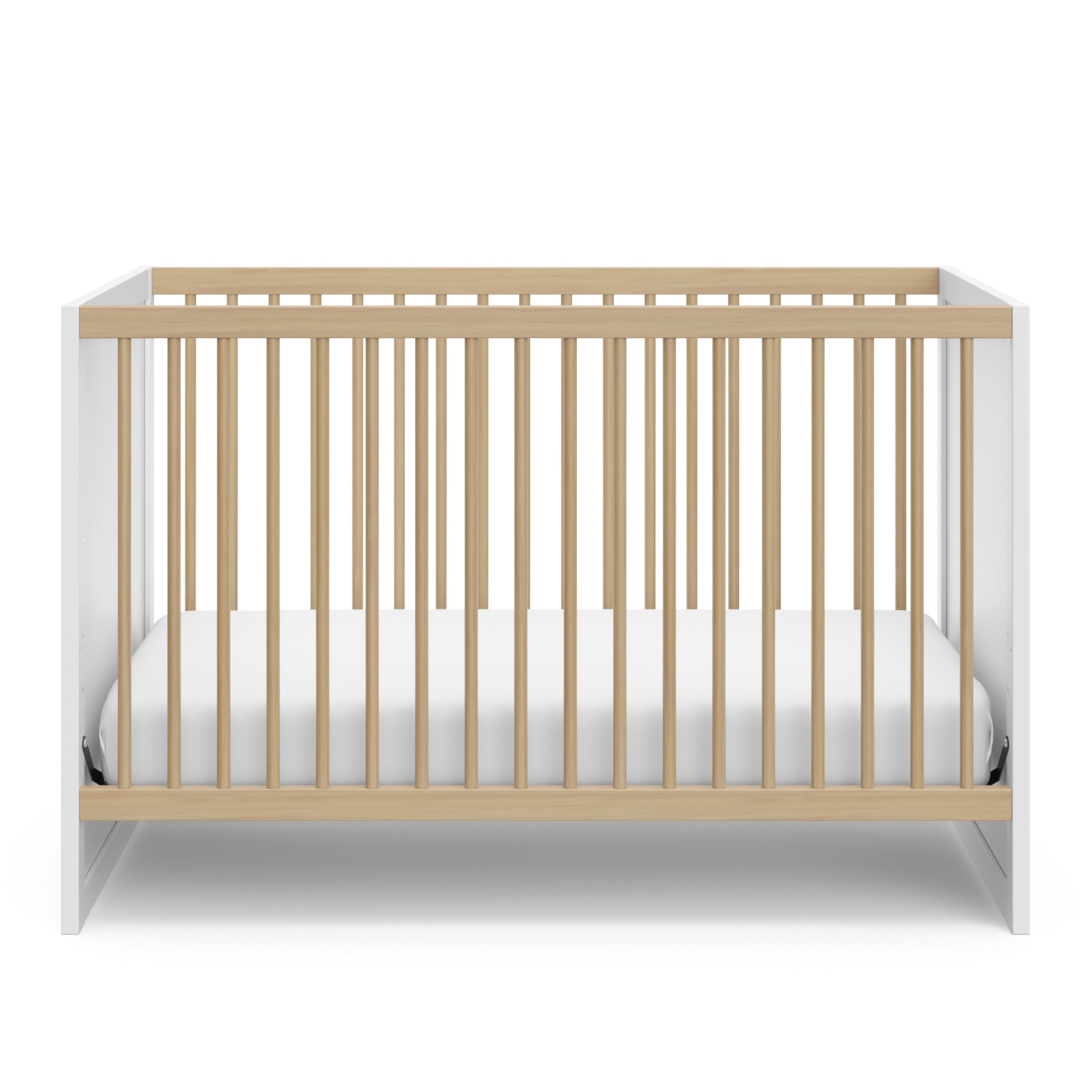 Calabasas white with driftwood crib front view