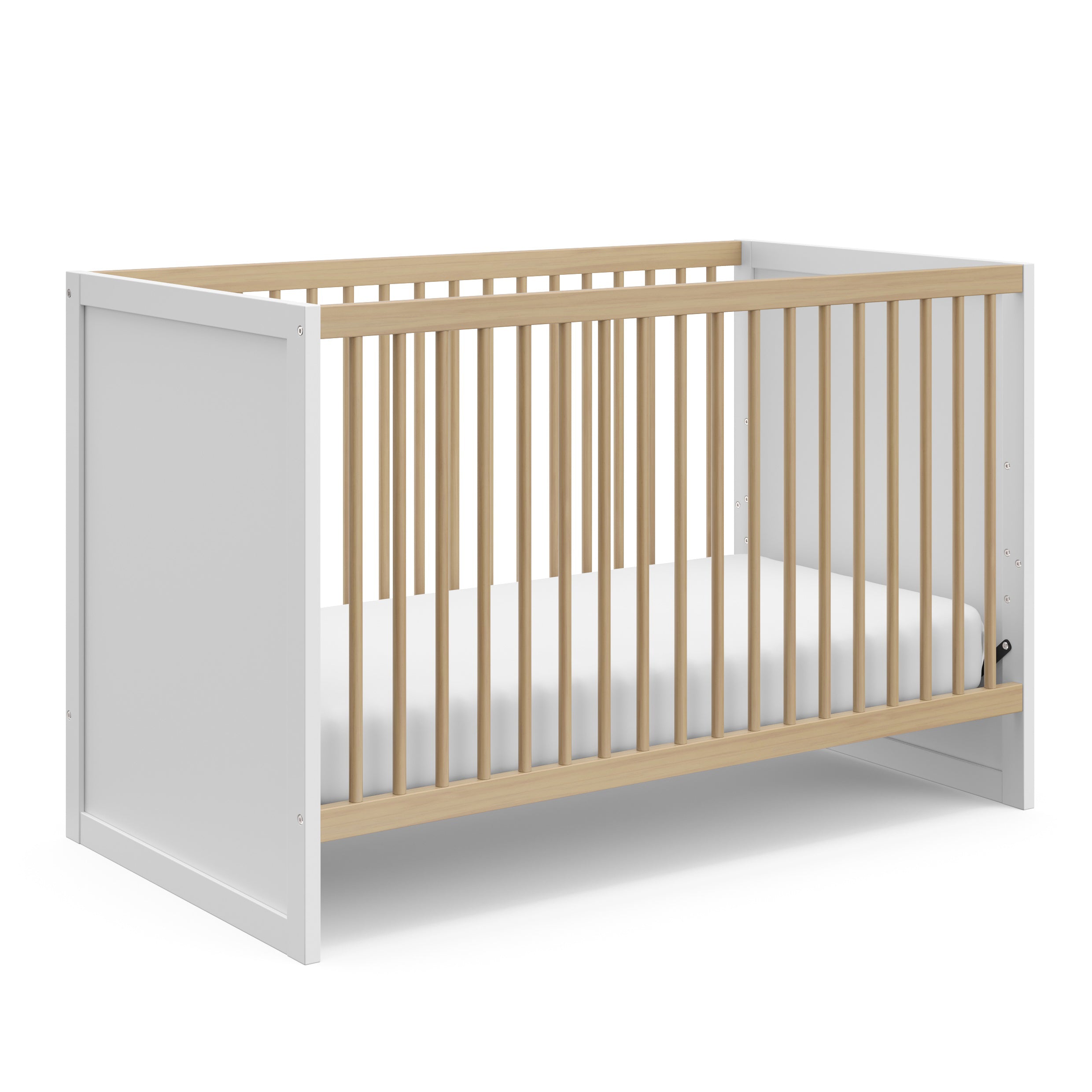 Calabasas white with driftwood crib angle view