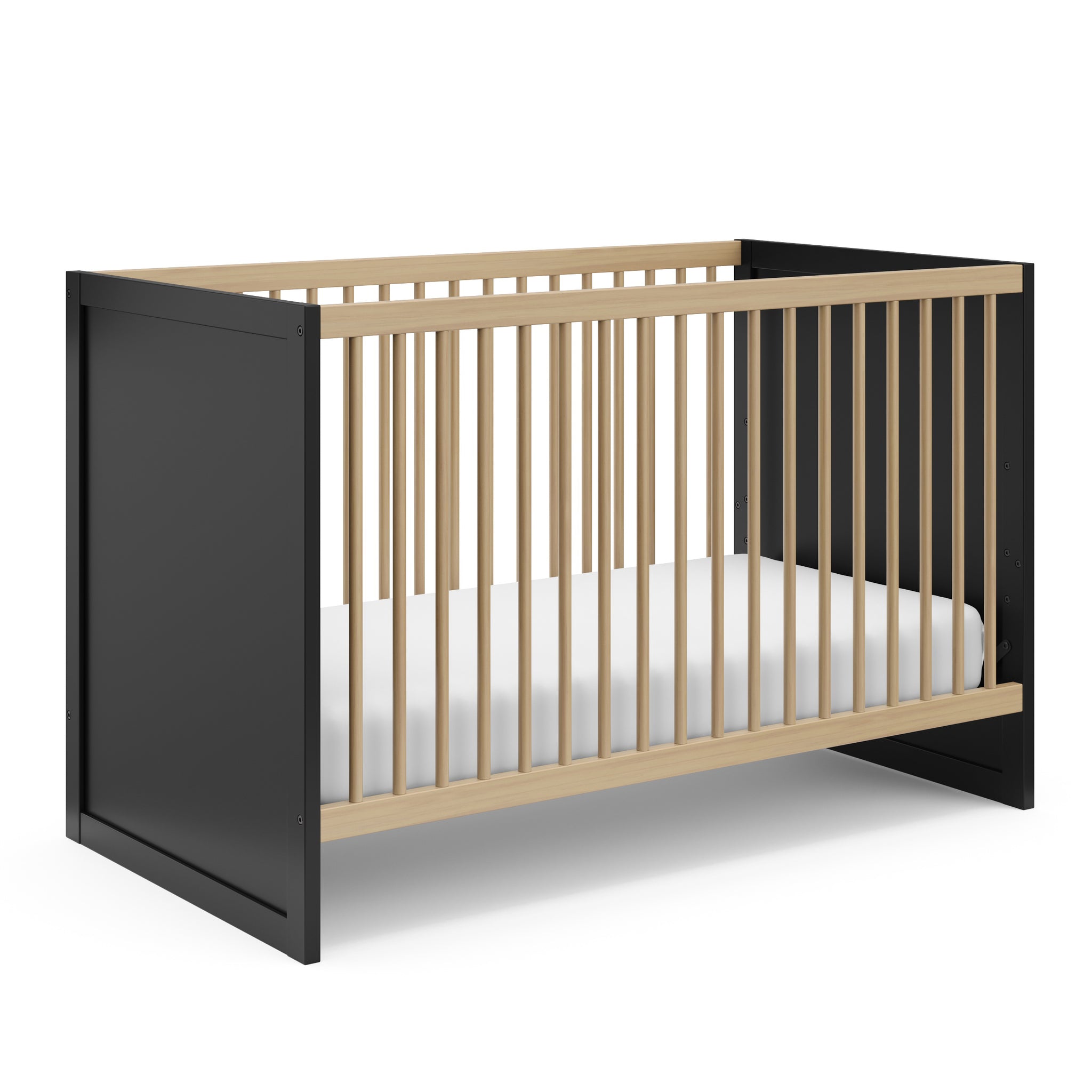 black with driftwood crib