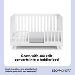 Beckett white crib toddler bed conversion callout